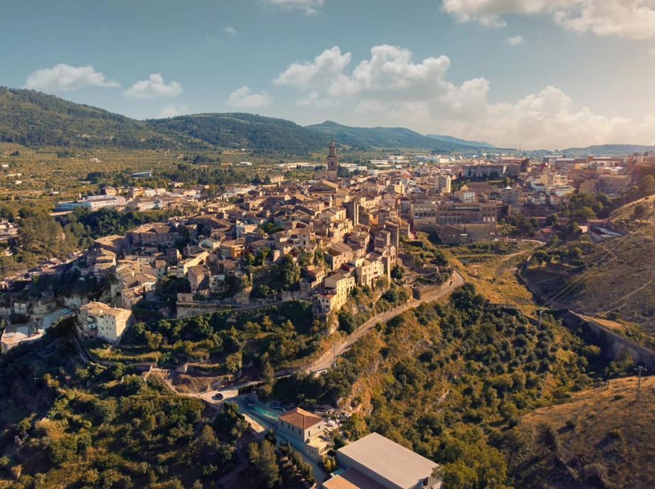 Vista aérea del pueblo de Bocairent