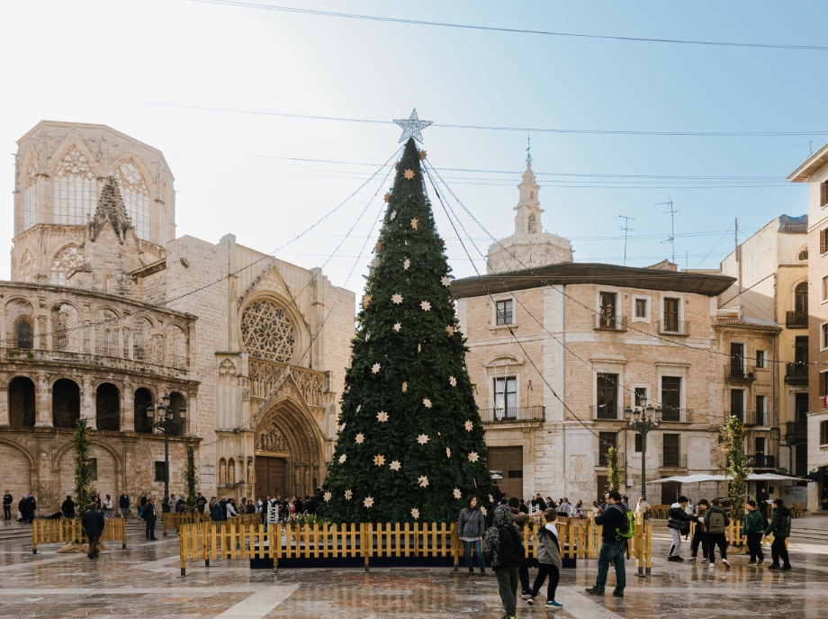 Arbol de navidad en la Plaza de la Virgen